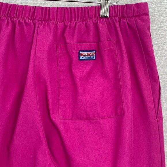 Cherokee Workwear Scrub Bottoms Womens Small Hot Pink Medical Nursing Healthcare - Picture 5 of 13